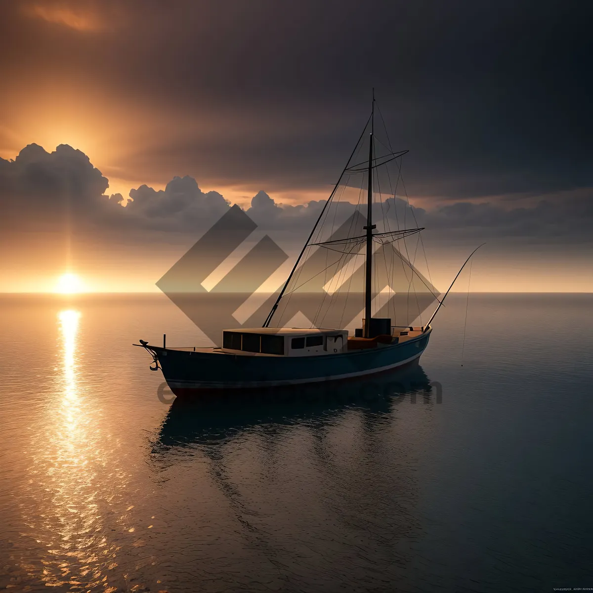 Picture of Serenity at Sea: Beautiful Sunset Sailing