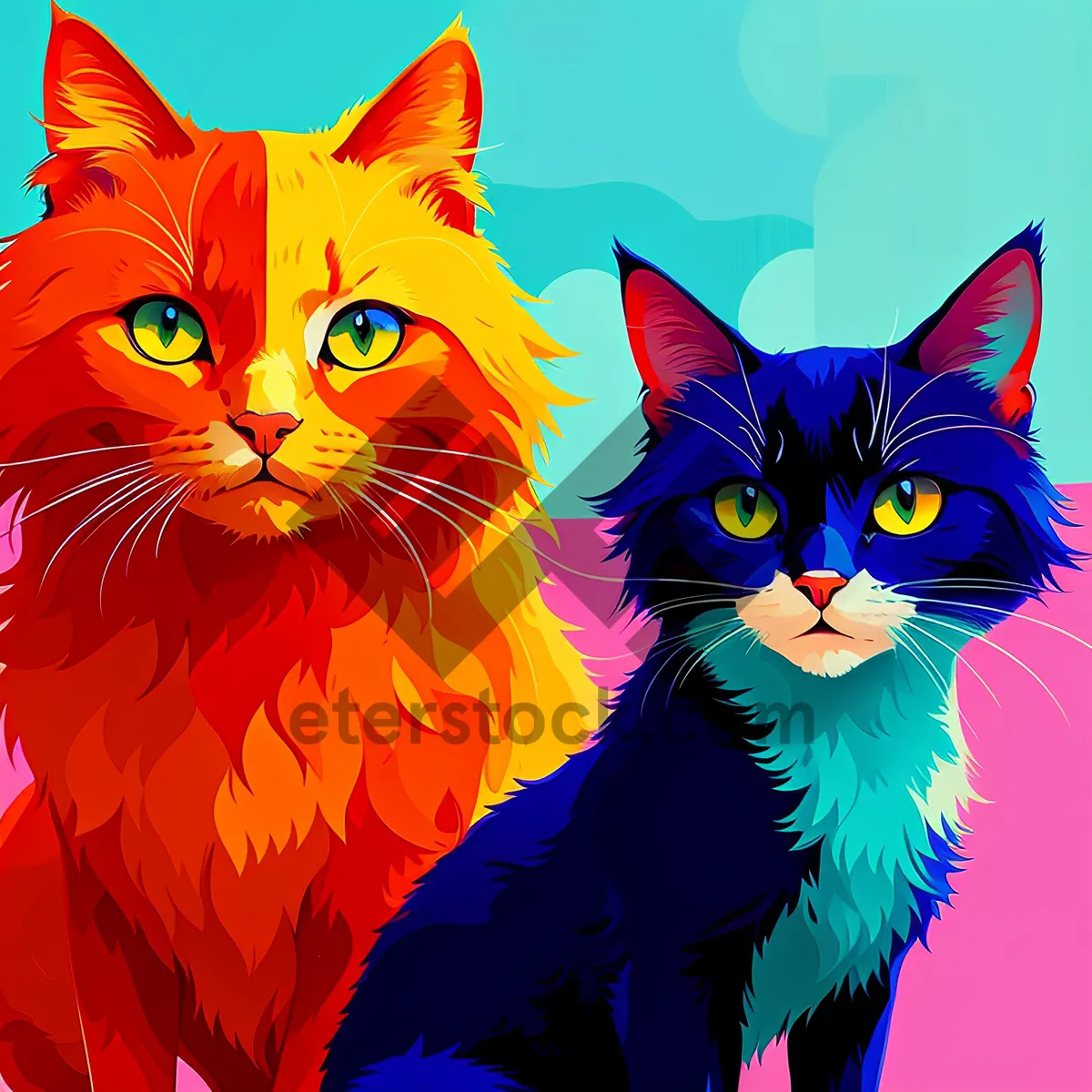 Picture of Playful Kitty Cartoon Character Art for Children
