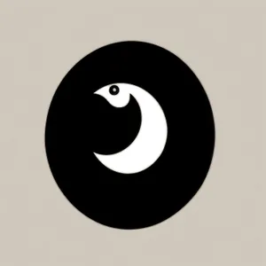 Sleek Black Reflective Round Button Icon