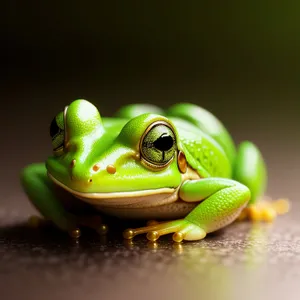 Vibrant Eye-Catching Tree Frog Photobomb