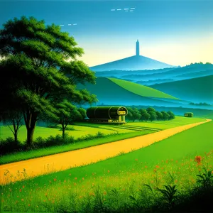 Idyllic Golf Course in Rural Landscape