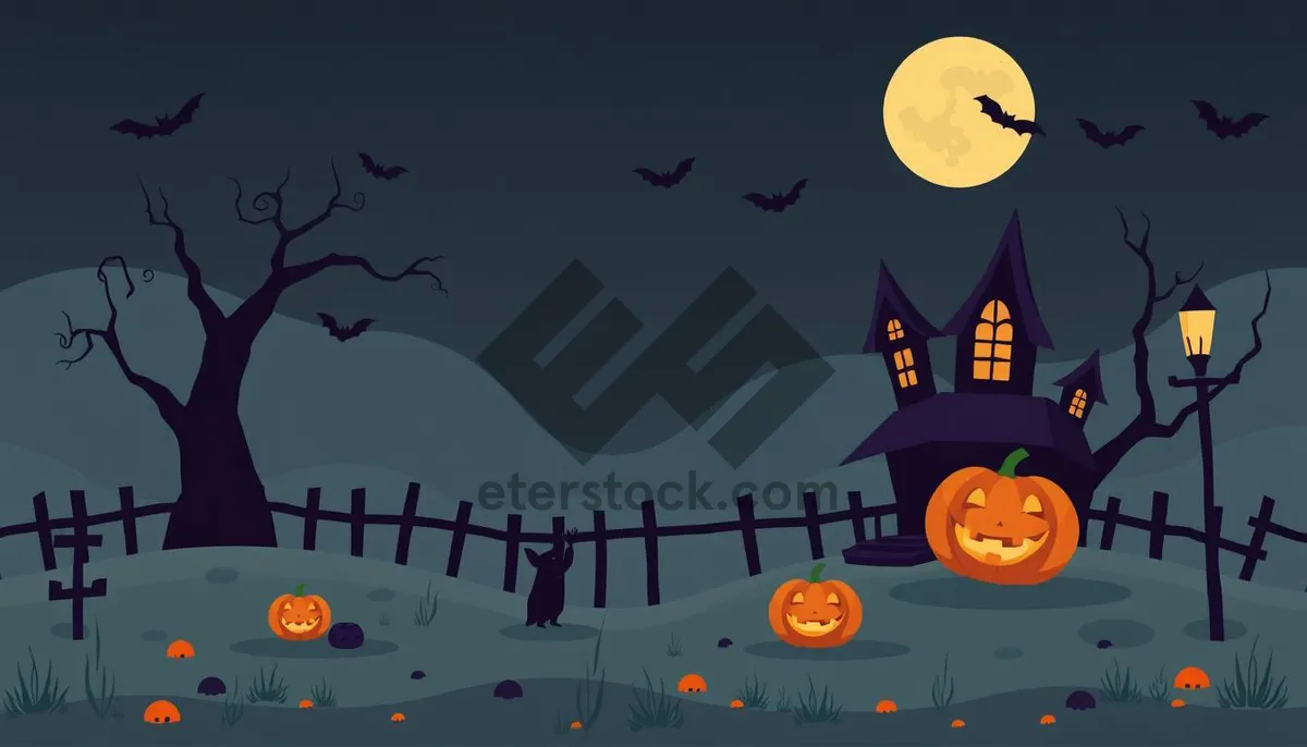 Picture of Spooky Halloween Night in the Cemetery