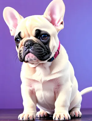 Cute Pug Puppy Sitting, Wrinkled and Adorable