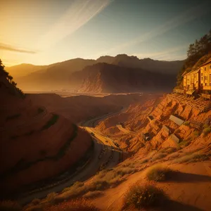 Sunset Canyon Landscape at Grand National Park