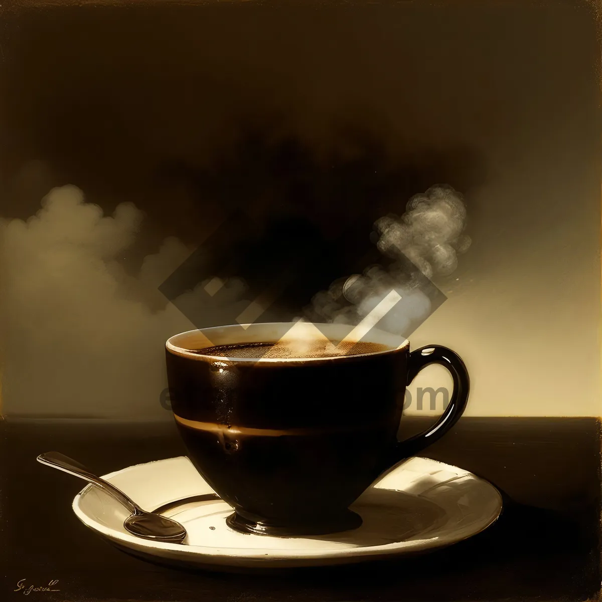 Picture of Morning Aroma: Hot Cup of Cappuccino