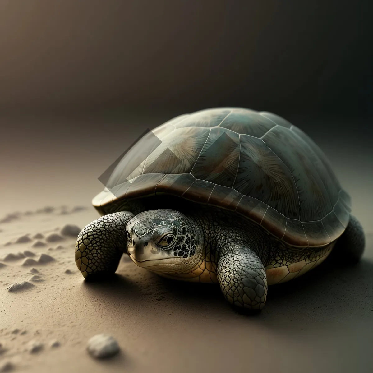 Picture of Cute Terrapin Turtle Slowing Through Mud