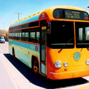 City Bus on Busy Street