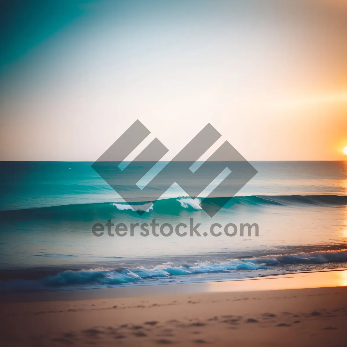 Picture of Serene Beachscape: A Tropical Paradise at Sunset