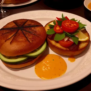 Delicious Cheeseburger on a Plate