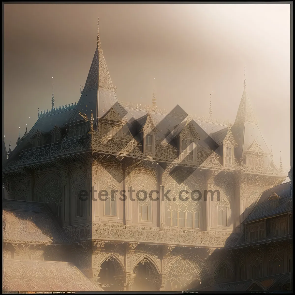 Picture of Iconic Cathedral Tower Under Majestic Skyline