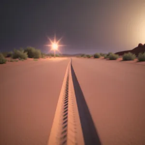 Serene Sunset Drive on Desert Highway