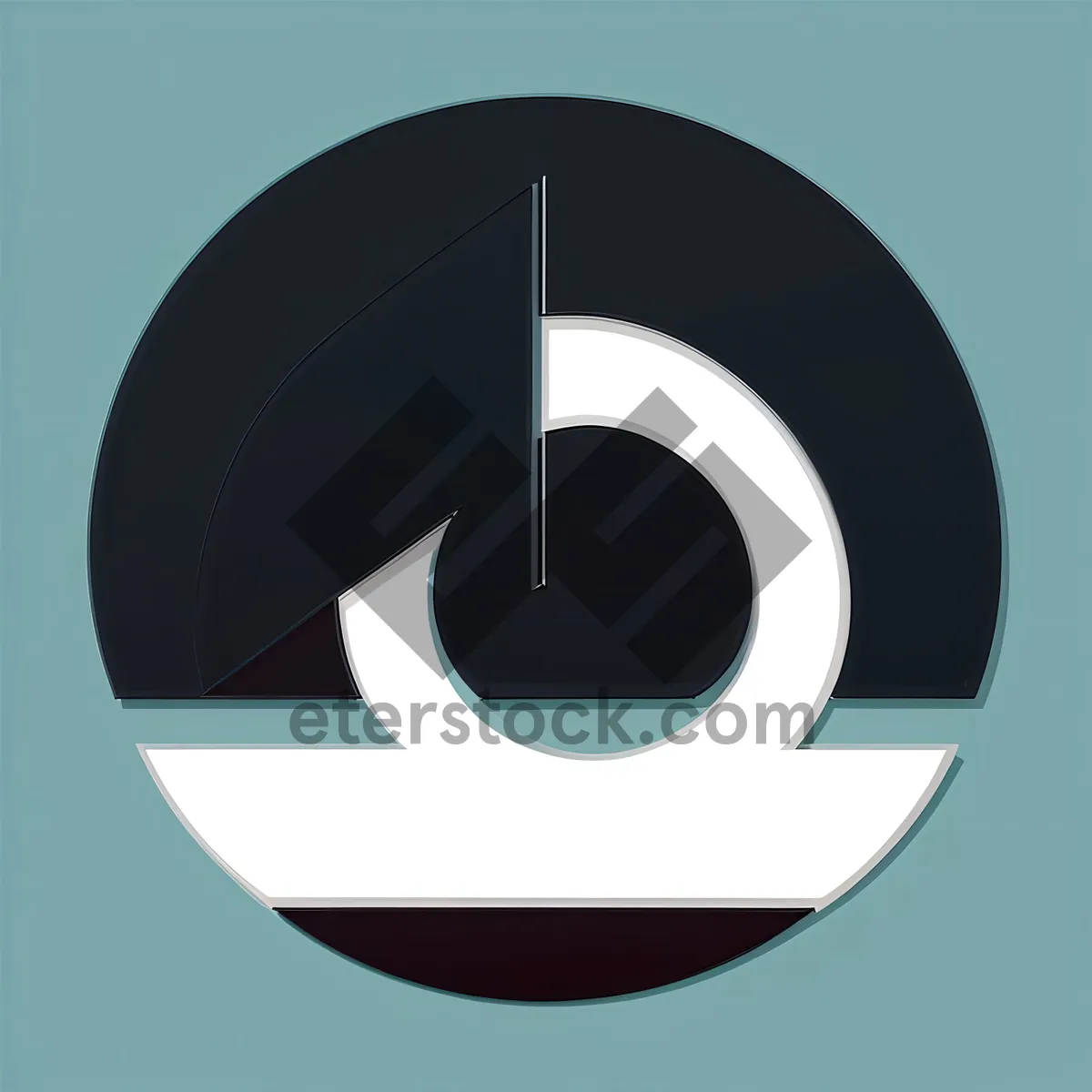 Picture of Modern Silver Button Icon with Shiny 3D Glass Effect