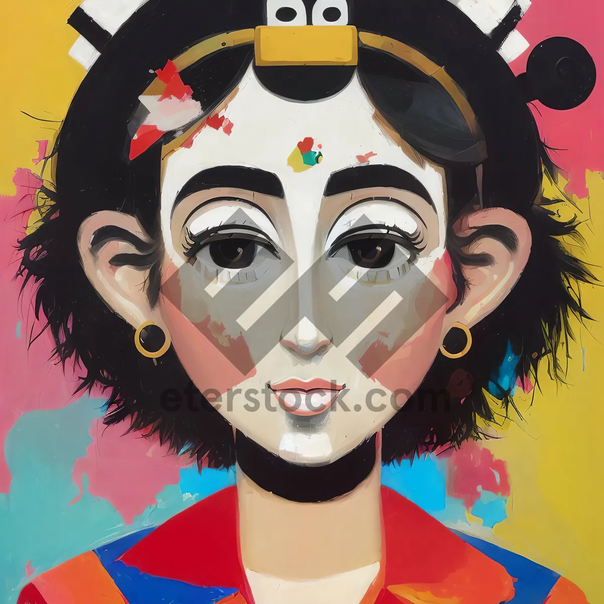 Picture of Masked Lady: Fashionable Carnival Portrait with Attractive Attire.