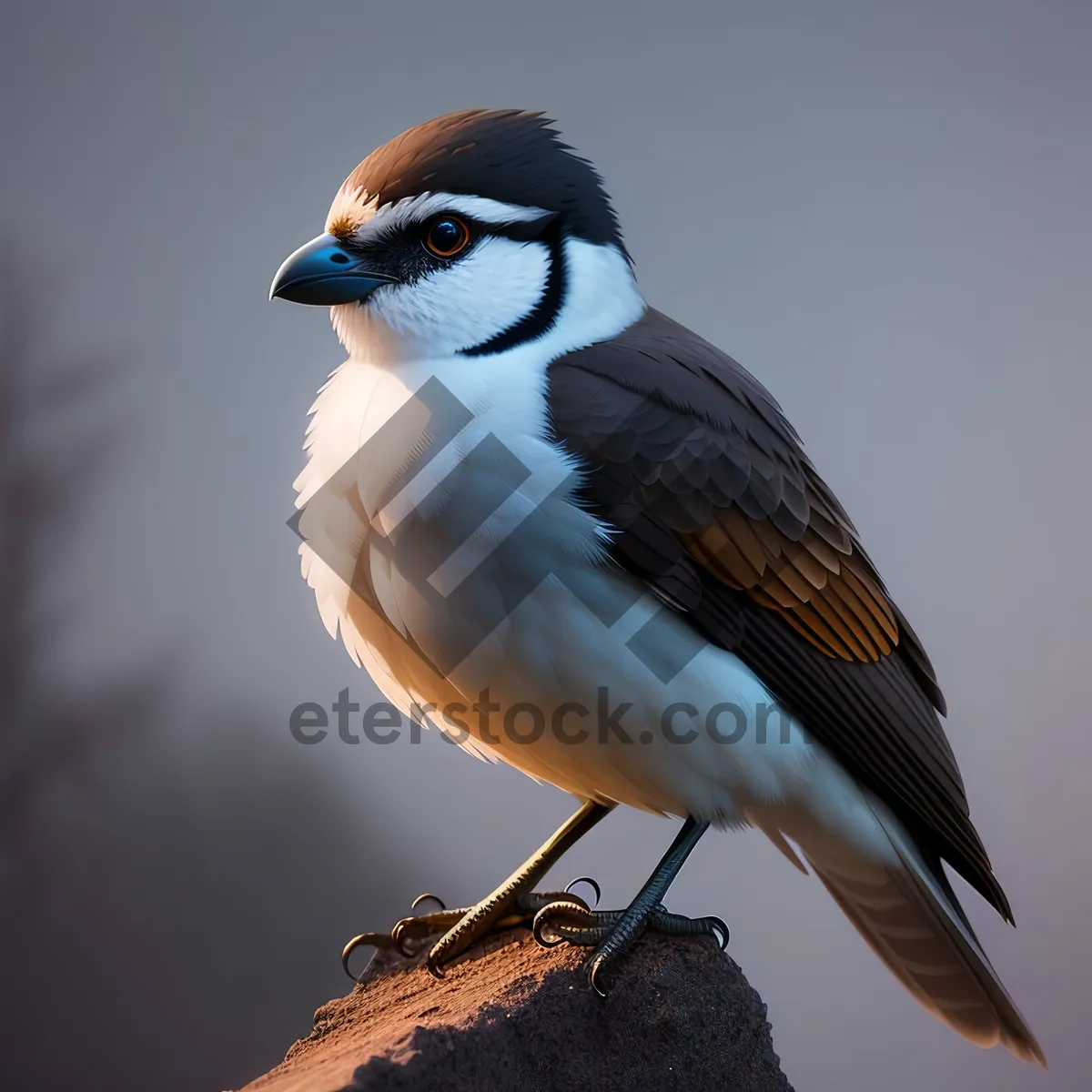 Picture of Cute Sparrow perched on a tree branch