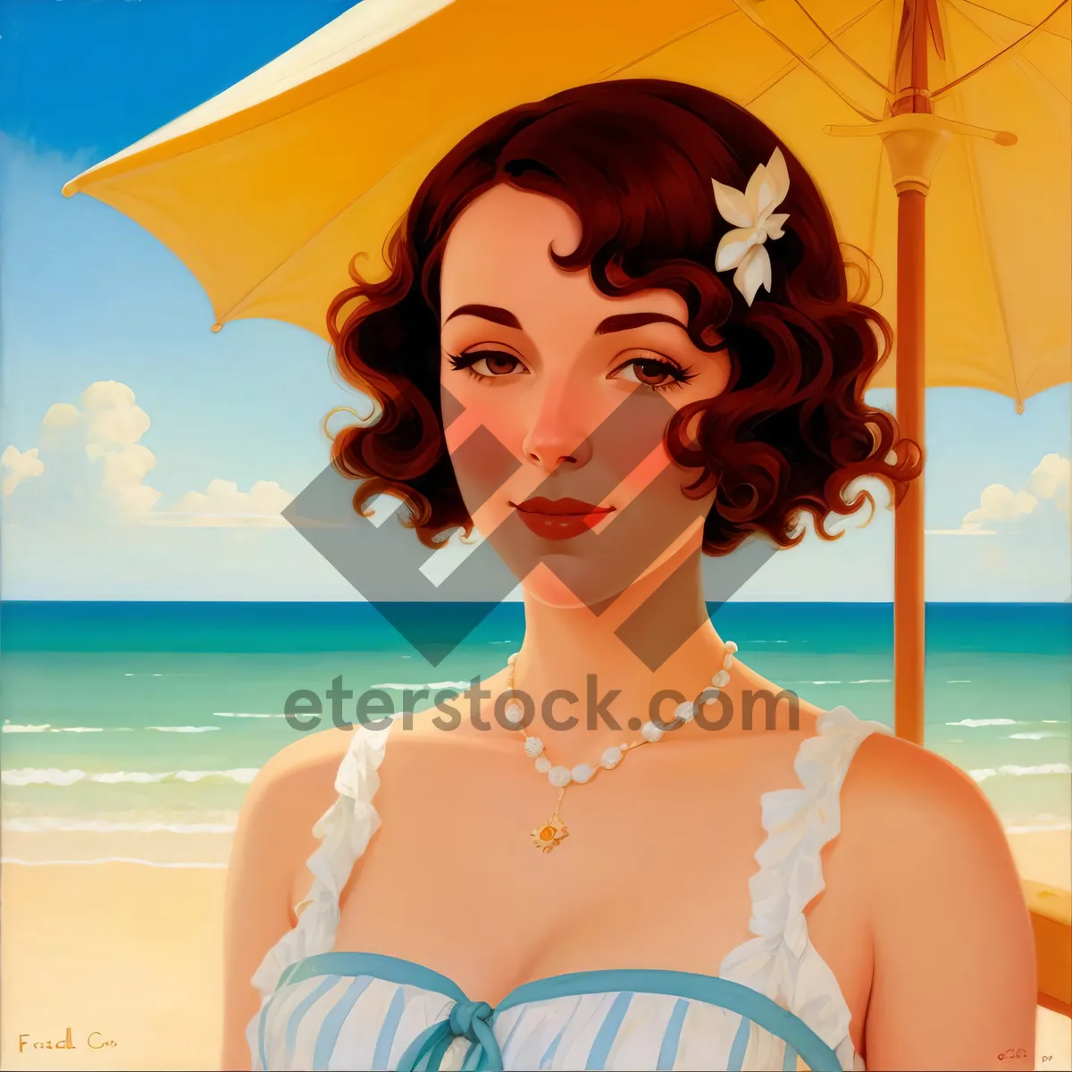 Picture of Tropical Beach Vibes: Sexy bikini vacation at ocean's edge.