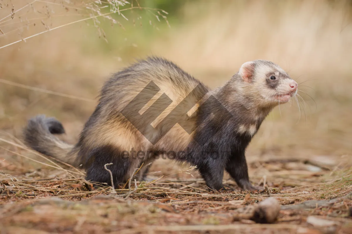 Picture of Cute Brown Polecat in the Wild