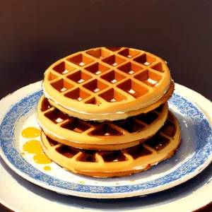 Delicious Chocolate Waffle with Coffee