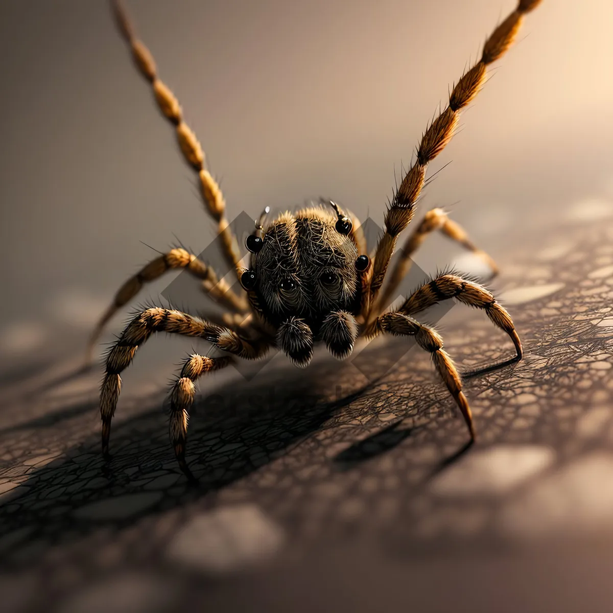 Picture of Creepy Garden Spider Weaving Intricate Web