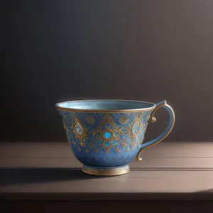Hot Tea in Porcelain Cup with Saucer