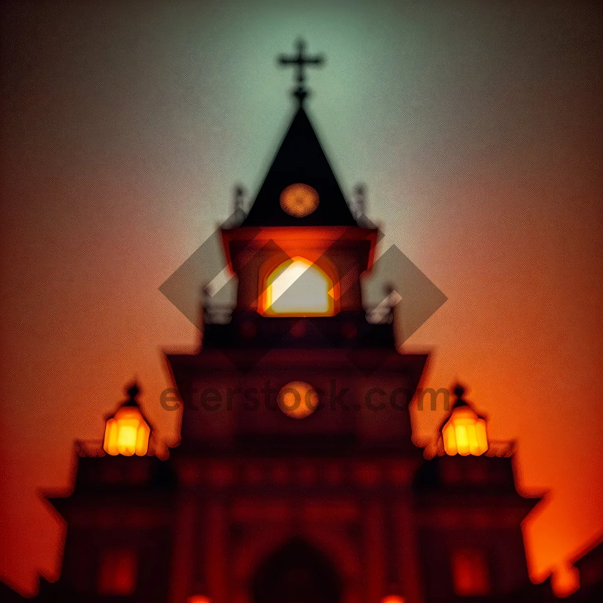 Picture of Historic Cathedral Tower Underneath Protective Sky