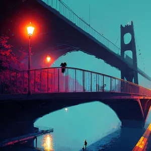 Golden Gate Suspension Bridge at Dusk