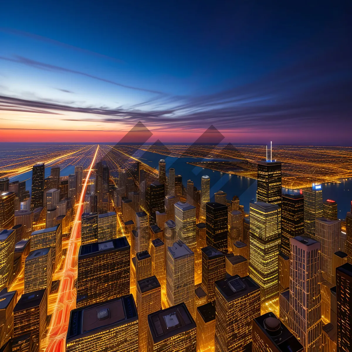 Picture of Dazzling Urban Nightscape: Captivating City Skyline