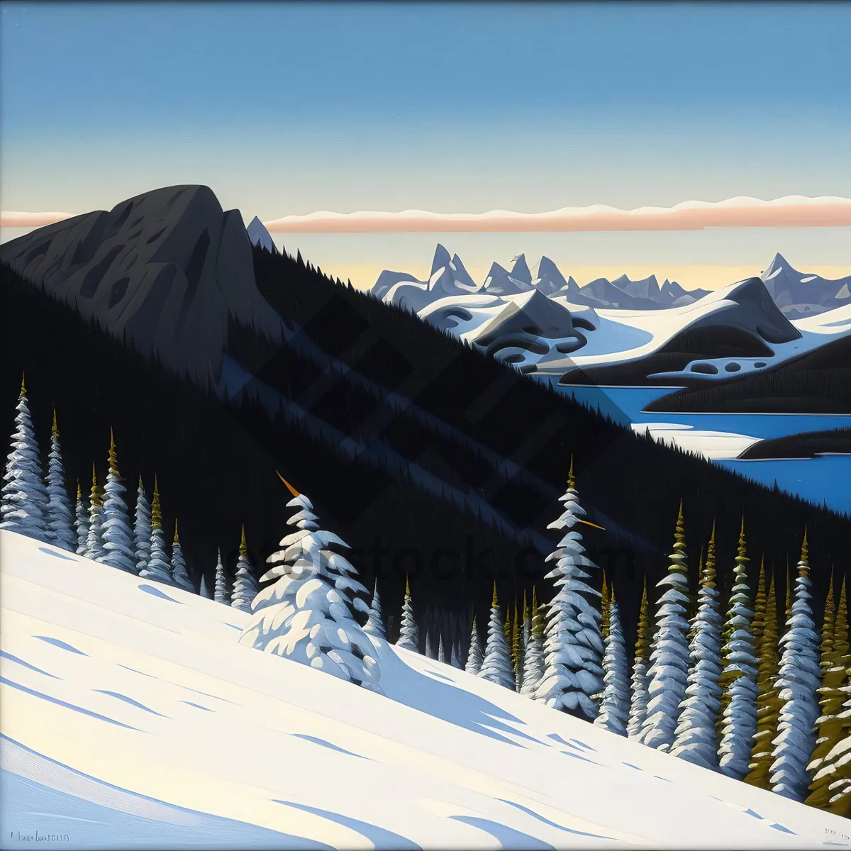 Picture of Winter Wonderland: Majestic Snowy Mountain Landscape
