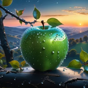 Fresh Granny Smith apple and juicy citrus fruit cocktail.