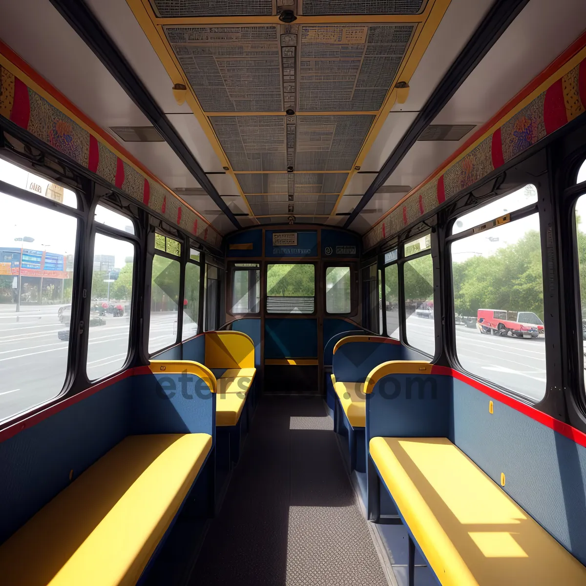 Picture of Urban Metro: Fast-moving modern subway train in the city