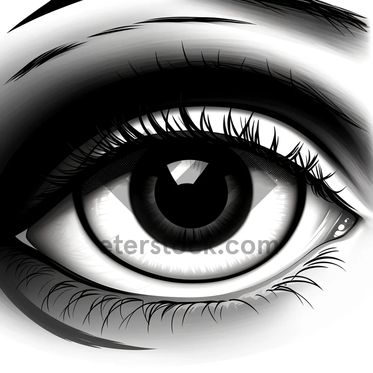 Picture of Graphic Eyebrow Design in Black Circle