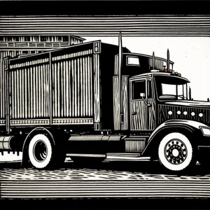 Highway Hauler: Heavy-duty Diesel Truck Transporting Cargo.