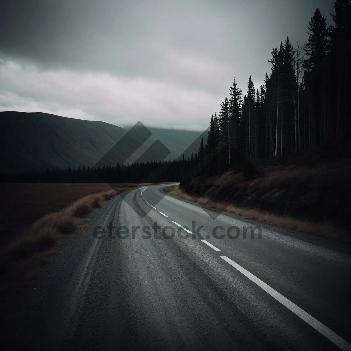 Picture of Scenic Highway Drive through Mountain Landscape