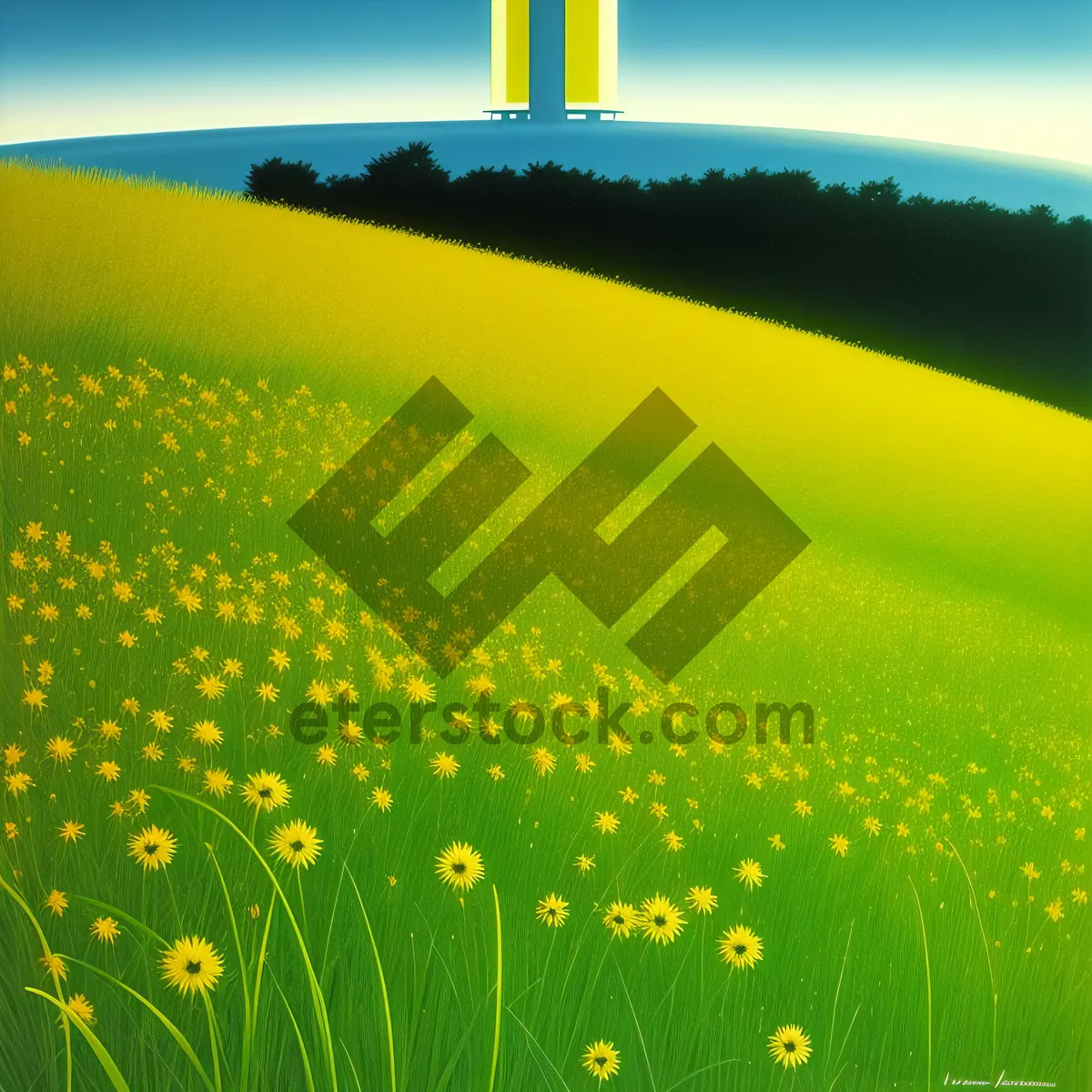 Picture of Golden Fields: Captivating Summer Rapeseed Landscape