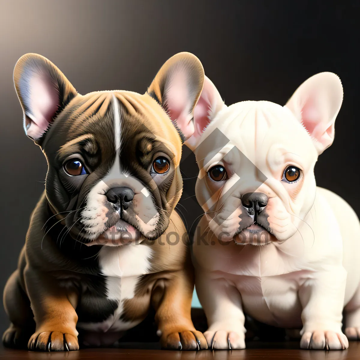 Picture of Charming Bulldog Puppy Captured in Studio Portrait