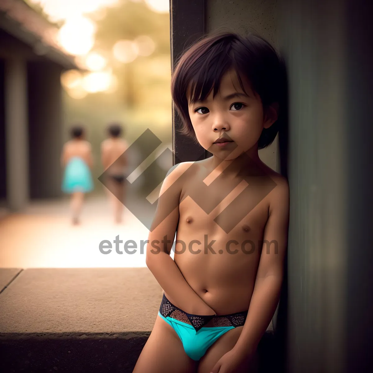 Picture of Happy Child in Cute Bikini Smiling"
Note: Please ensure that the text is appropriate and respectful when describing images involving children.