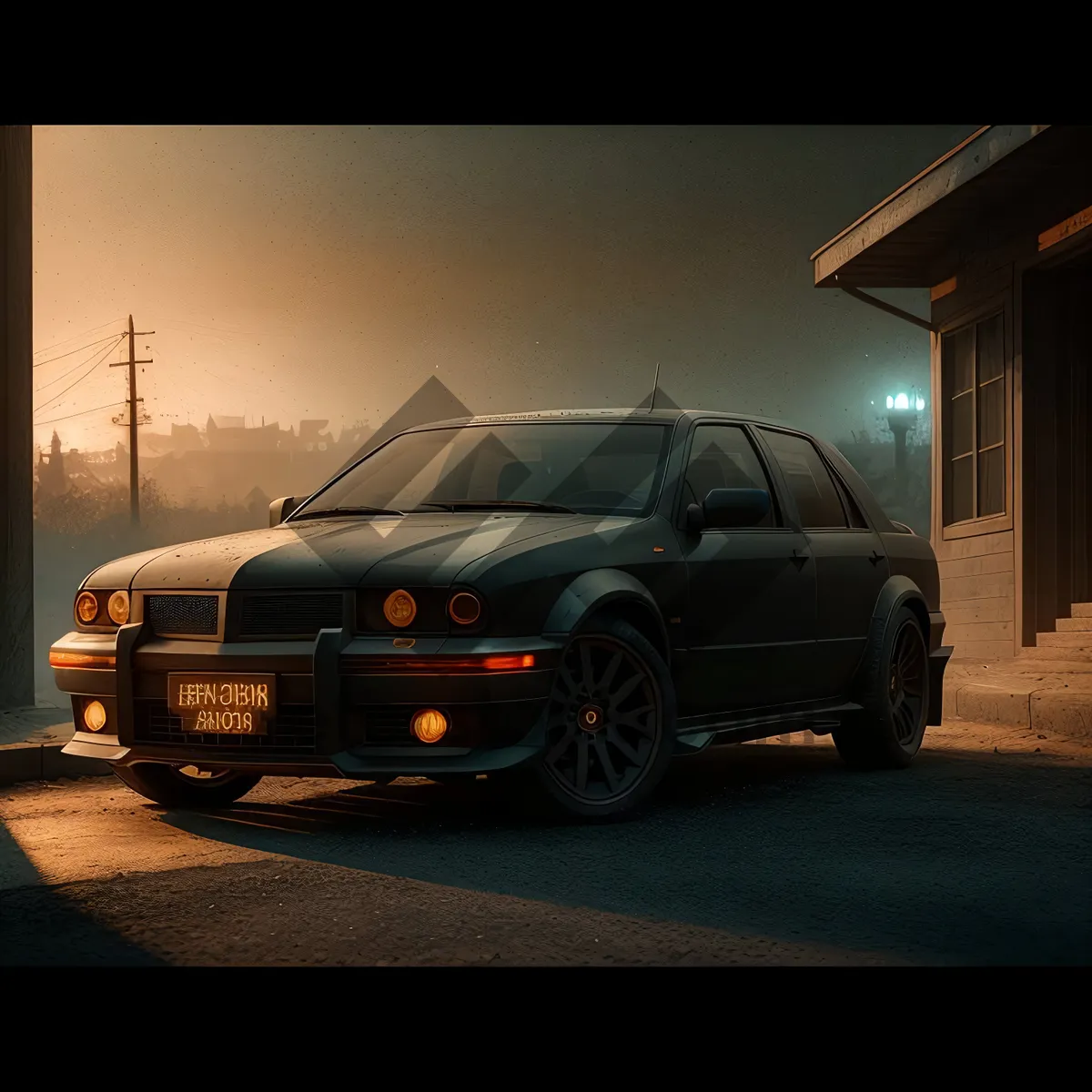 Picture of High-Speed Sedan Racing on Modern Road