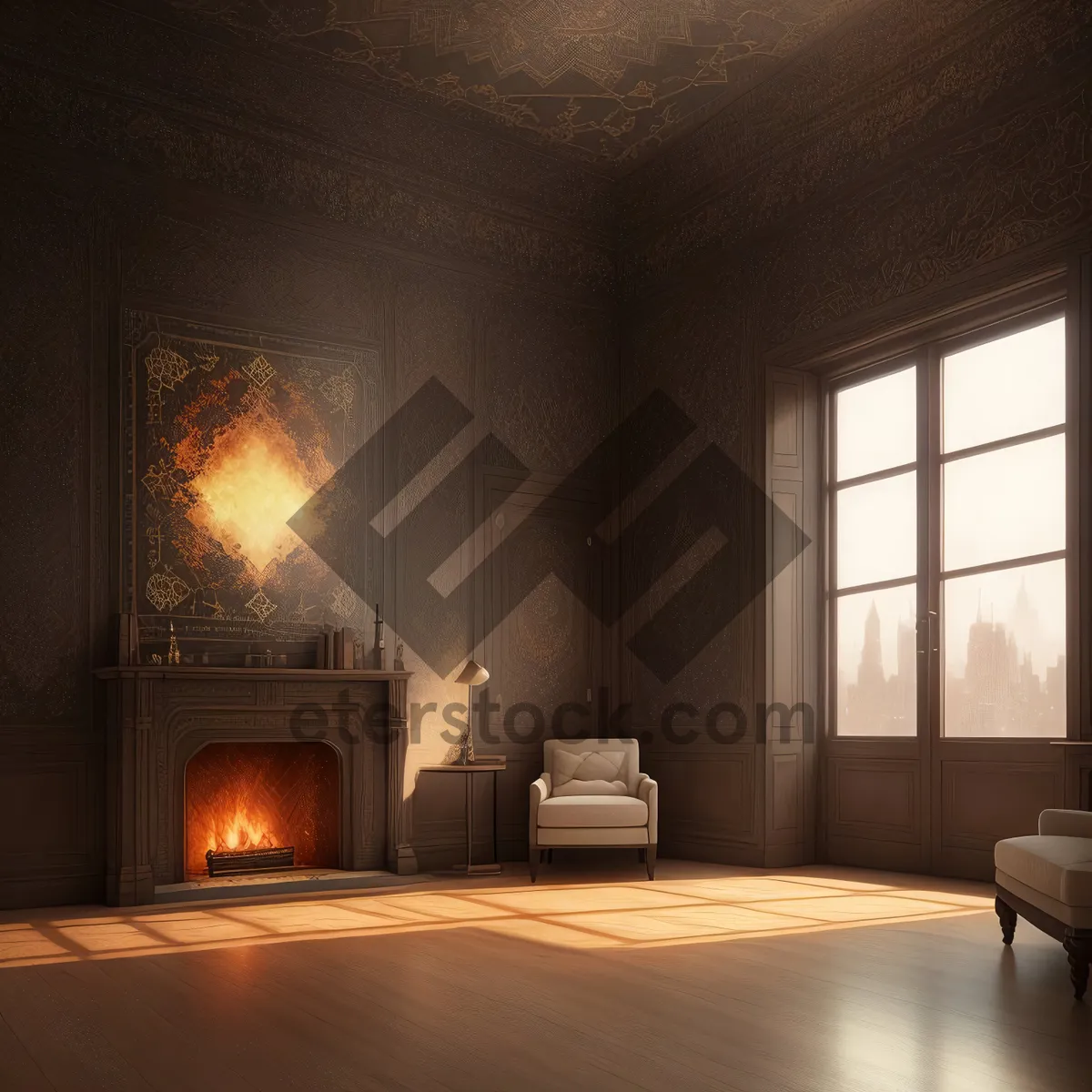 Picture of Modern Luxe Living Room with Fireplace