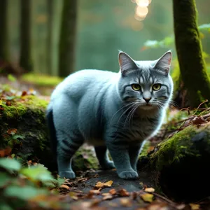 Fluffy Gray Tabby Kitten with Pretty Eyes.