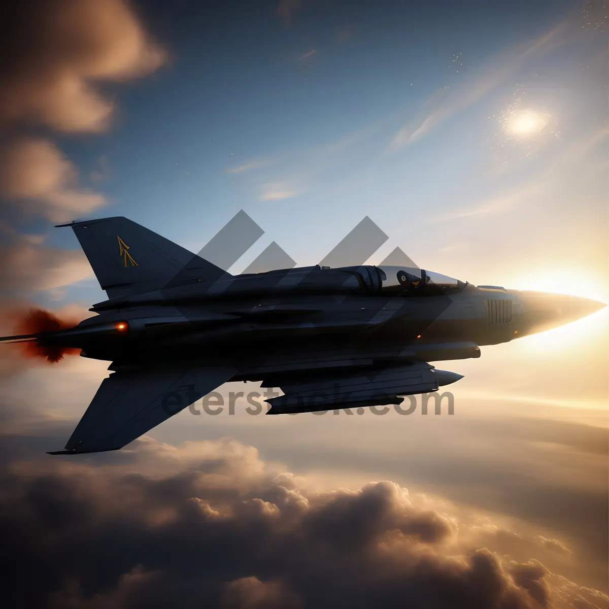 Picture of Warplane soaring through cloudy skies