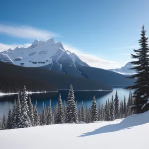 Majestic Winter Wonderland: Glacial Peaks and Ski Slopes in the Alps