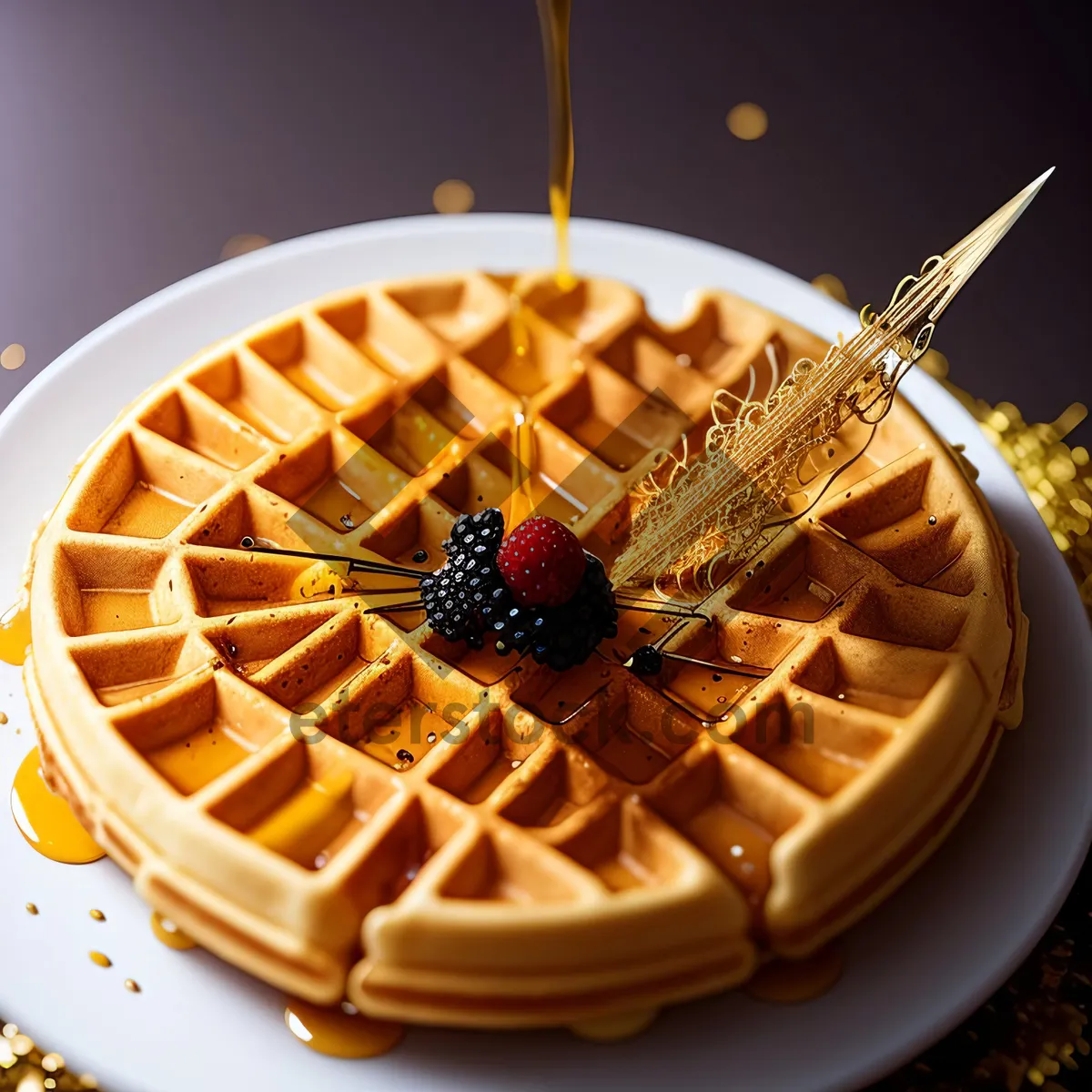 Picture of Indulgent Chocolate Cake with Candle and Pastry Delights