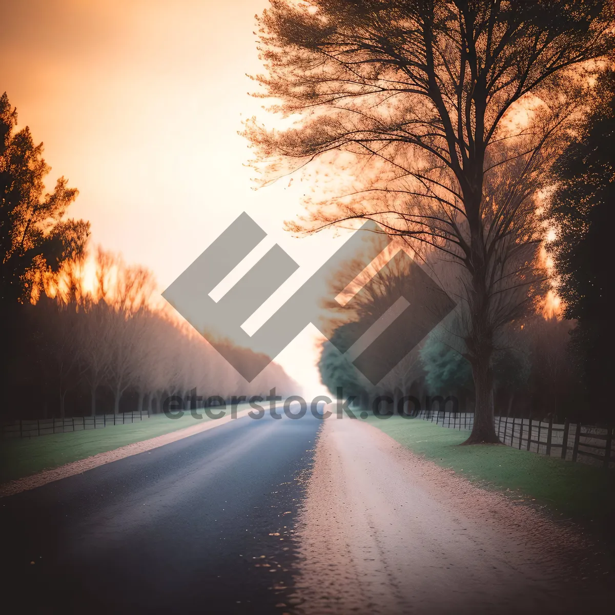 Picture of Sunset Drive Along Scenic Country Highway