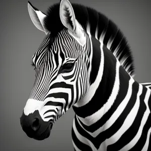 Striped Equine Grazing in African Wilderness