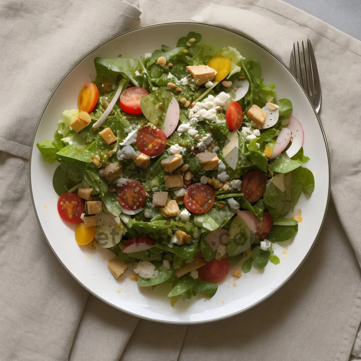 Picture of Fresh Gourmet Salad Plate with Grilled Chicken