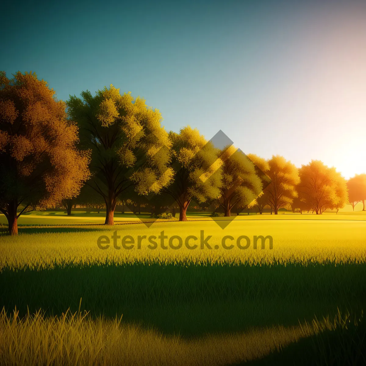 Picture of Vibrant rapeseed field under sunny sky