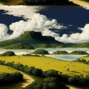 Serene Summer Mountain Reflections on Lake