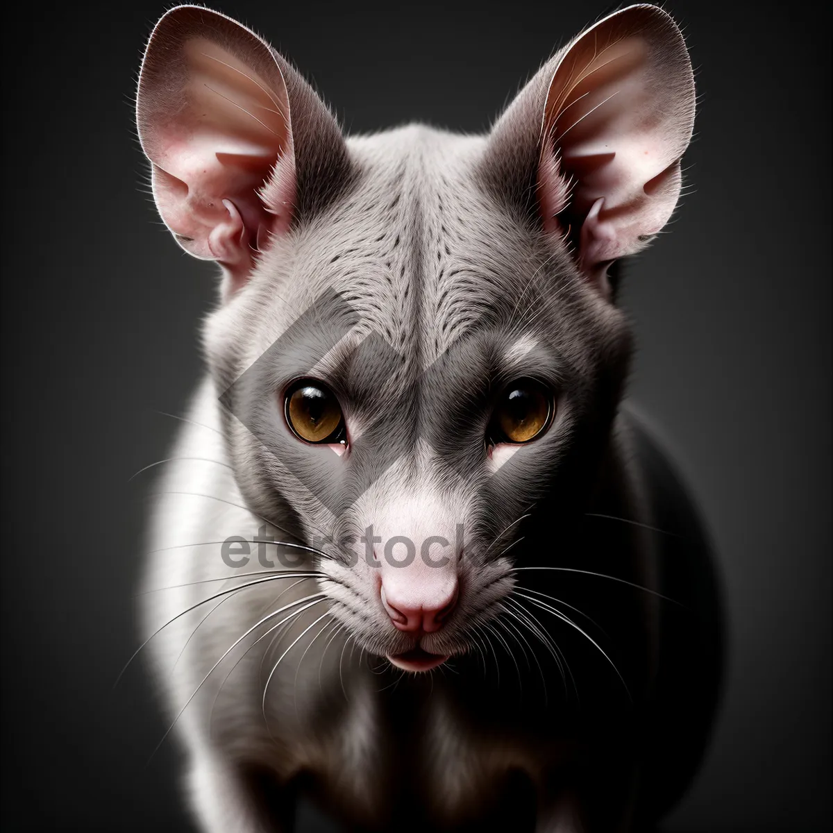 Picture of Feline Cutie: Adorable Gray Domestic Cat Portrait