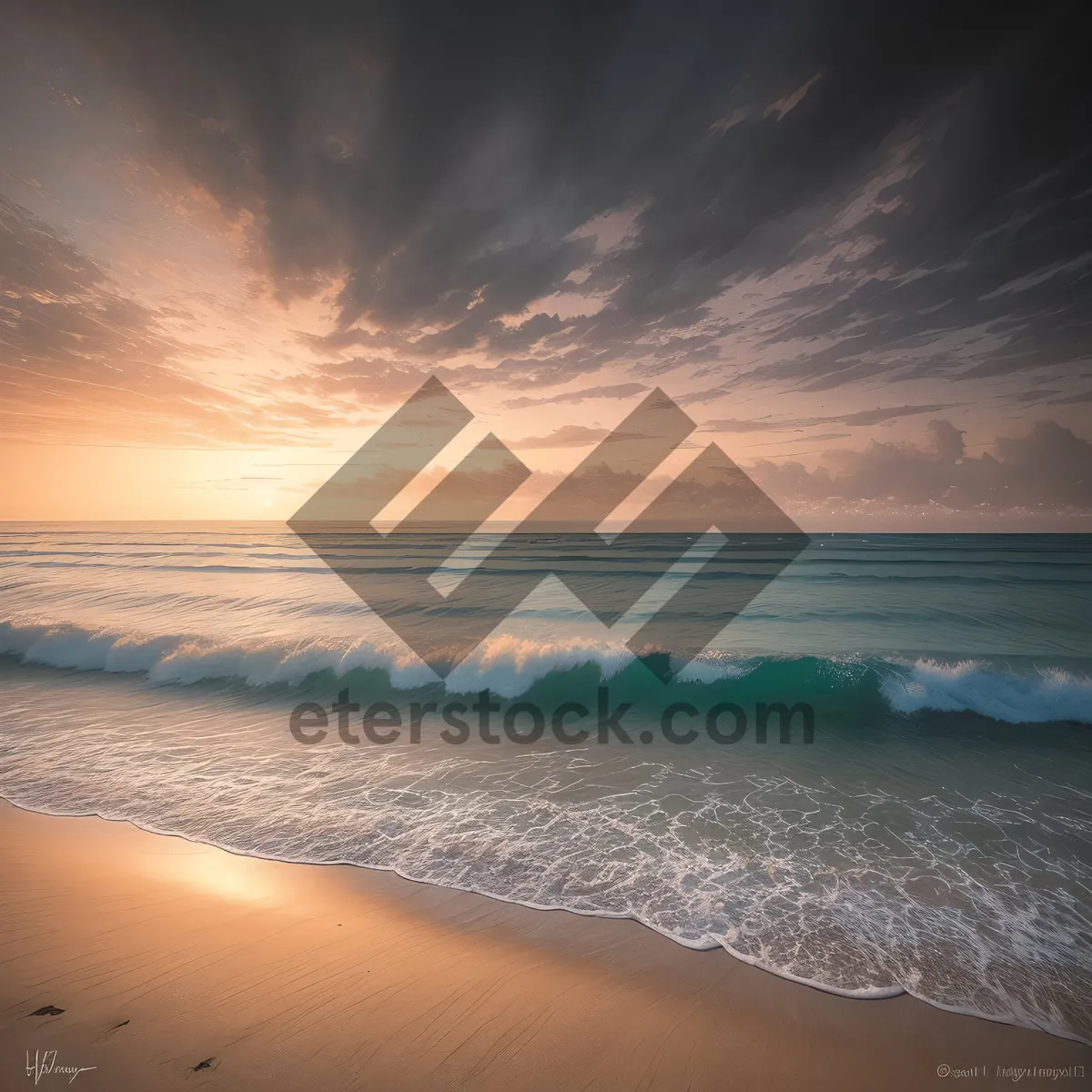 Picture of Serenity by the Shore: A Majestic Ocean Sunset