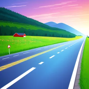 Colorful Countryside Road under Clear Summer Sky