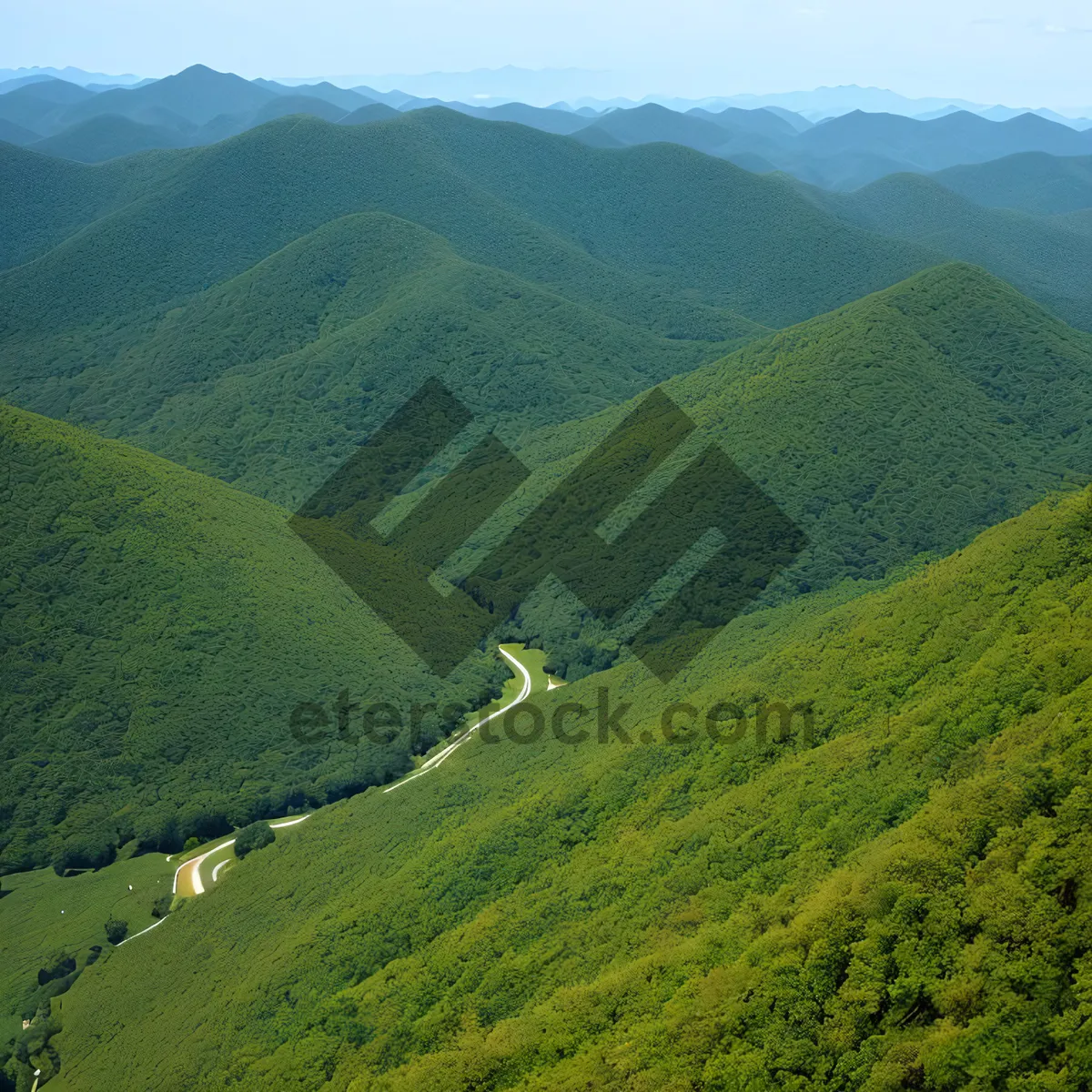 Picture of Highland Majesty: Majestic Mountain Landscape with Clear Blue Sky